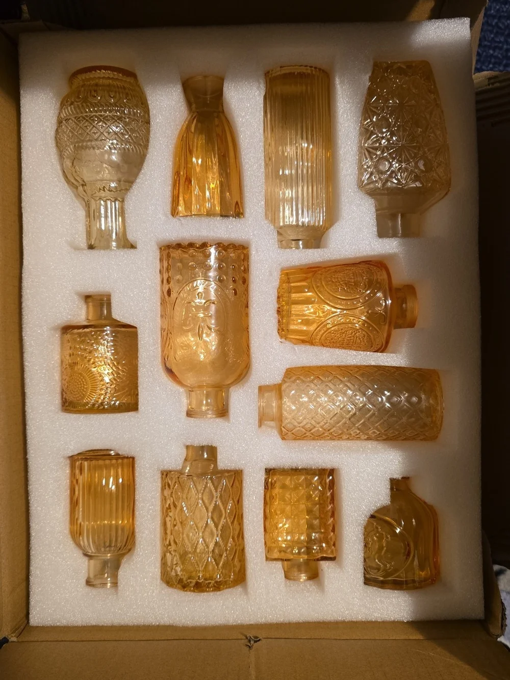 Amber Glass Decorative Vases Set - Home Accents